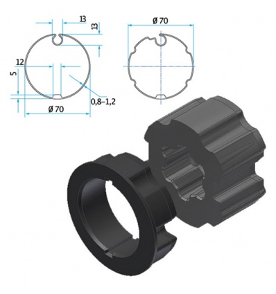 Adaptateurs pour moteurs Ø 45 mm Cherubini