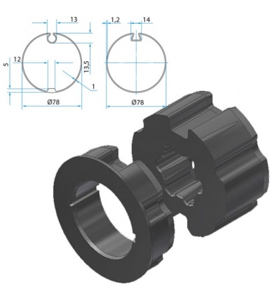 Adaptateurs pour moteurs Ø 45 mm Cherubini