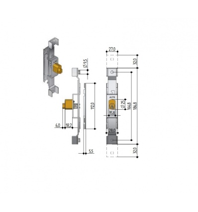 SERRURE PGRILLE EXTENSIBLE 6610