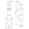 Arrêt de porte KWS à pédale acier vertical laqué blanc 30 mm 108171