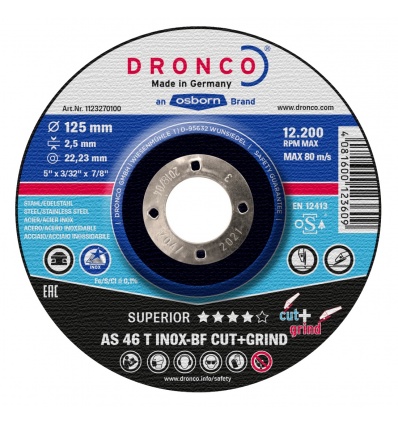 Disque à tronçonner les métaux Dronco AS 46 AS 30 T Inox