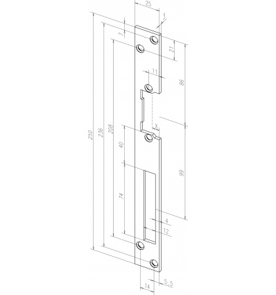 Têtière plate 250 mm HZ EFF