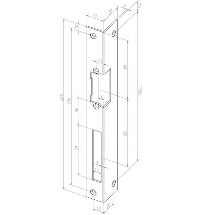 Têtière dangle 250 mm gauche IW EFF