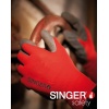 Gants de travail Singer latex gris nylon rouge