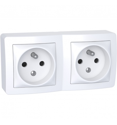 Prises de courant ALREA Schneider Electric connexion rapide avec cadre saillie blanc polaire SHN0262473P