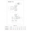 Robinet monotube radiateur à 4 voies Giacomini R4361TG