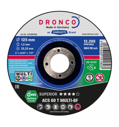 Disque à tronçonner Dronco ACS 46 ACS 60 T Multi 1121360100