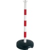 Poteau PVC RougeBlanc sur socle à lester 9kg