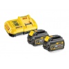 Scie à onglet radiale sansfil XR Flexvolt Dewalt DCS777T2 54 V 2 batteries 6 Ah chargeur