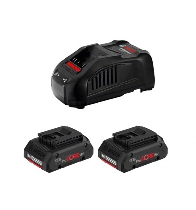 Pack de 2 batteries Bosch Procore 18 V 4 Ah chargeur GAL 1880 CV