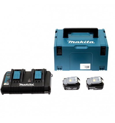 Pack énergie Makita LIION 2 batteries 4 Ah BL1840B 1 chargeur double DC18RD 18 V MAKPAC