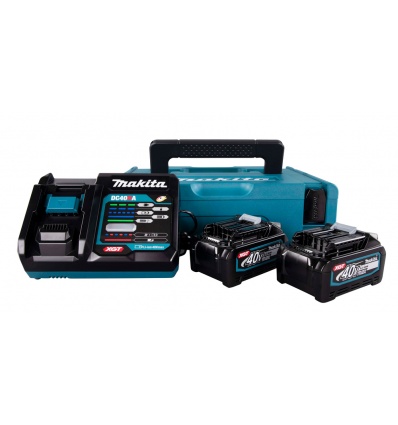 Pack énergie Makita Max XGT LithiumIon 2 batteries 4 Ah chargeur 40 V coffret MAKPAC