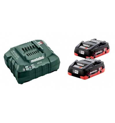 Pack de 2 batteries LiHD 18 V 40 Ah chargeur ASC 55 Metabo