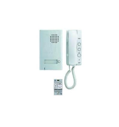 Kit portier audio Aiphone 2 fils intégral façade en aluminium naturel 110357