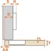 CHARNIERE 110D SERIE 100 POUR PORTE MINCE BRAS DRO