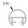 MAIN COURANTE RONDE D40 MM LG2ML ALU ANO ARG