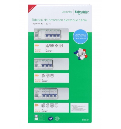 Tableau électrique équipé et précâblé 3 rangées Schneider Electric R9H313SP05