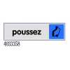 Plaquette de porte Poussez Novap en plexiglas 170 x 45 mm 4033358