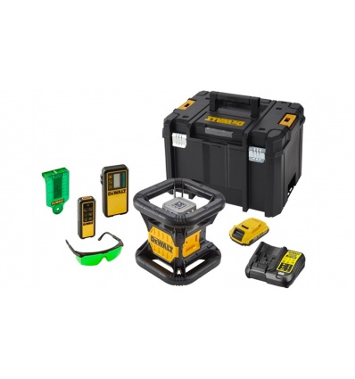 Niveau laser rotatif vert sansfil à double pente Dewalt DCE079D1G 18 V batterie 2 Ah chargeur