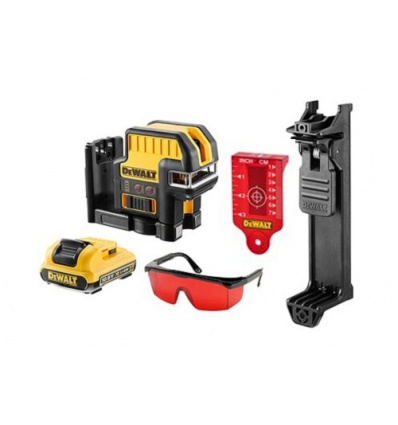 Niveau laser croix rouge 5 points sansfil Dewalt XR DCE0825D1R 108 V batterie 2 Ah chargeur