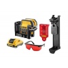 Niveau laser croix rouge 5 points sansfil Dewalt XR DCE0825D1R 108 V batterie 2 Ah chargeur