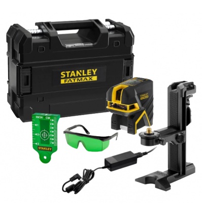 Niveau laser croix 5 points Stanley SCPG5 vert Fatmax batterie 2 Ah chargeur