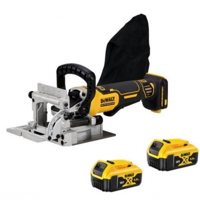 Fraiseuse à lamelles 18V Dewalt XR 2 batteries 5Ah chargeur DCW682P2