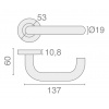 Béquille double sur rosace inox Héraclès Jade 1294