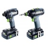 Pack de 2 outils 18 V Festool TID 18 HPC 40 ISet T18 2 batteries 4 Ah chargeur coffret Systainer 577244