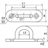 Pontet sur platine oblong Acton embouti et soudé A2