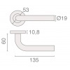 Béquille double sur rosace inox Héraclès Jade 1194