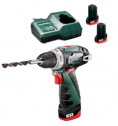 Perceusevisseuse 12 V Metabo Powermaxx 10 mm 2x2Ah chargeur boîte carton