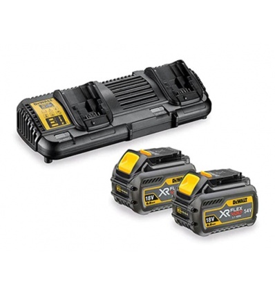 Pack de 2 batteries Dewalt XR Flexvolt LiIon 18 54 V 6 Ah chargeur double DCB132T2