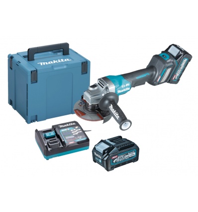 Meuleuse sansfil 125 mm Makita GA029GM201 40 V 2 batteries 4 Ah chargeur coffret Makpac 4