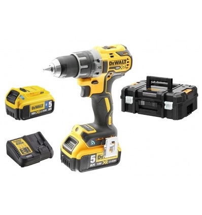 Perceusevisseuse sansfil Dewalt XR DCD792P2B 18 V 2 batteries 5 Ah chargeur coffret TStak