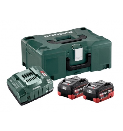 Set de base 2 batteries Metabo LiHD 18 V 55 Ah chargeur coffret METABOX 145