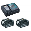 Pack de 2 batteries 18 V 4 Ah Makita chargeur DC18RC