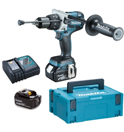 Perceusevisseuse à percussion sansfil Makita DHP481RTJ 18 V 2 batteries 5 Ah chargeur MAKPAC