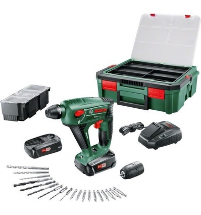 Perforateur SDS Bosch 18 V UNEO MAXX 2 batteries 15 Ah chargeur SYSTEMBOX