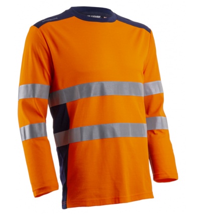 Tshirt RIKKA manches longues orange HV marine Coverguard 5RIK17000L