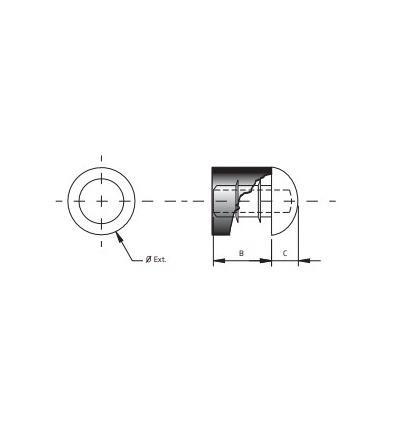 CACHE VIS ROND SEMI SPHÉRIQUE DIAM EXT 15,50 MM NOIR PAR 1000 - FORTAPS