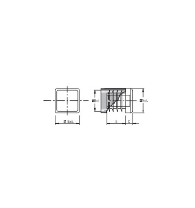 EMBOUT CARRÉ INTÉRIEUR CANNELÉ DIM EXT 10X10 MM PAR 1000 - FORTAPS