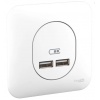 OVALIS - DOUBLE CHARGEUR USB 2.1 A - BLANC AVEC PLAQUE BLANC - SCHNEIDER ELECTRIC