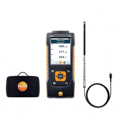 Set testo 440 Sonde à fil chaud télescope et Anémomètre multifonctions