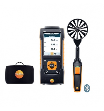 Set testo 440 Sonde hélice Bluetooth 100 mm de diamètre et Anémomètre multifonctions