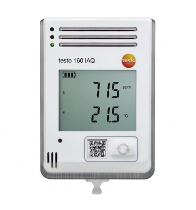 Afficheur CO2 ambiant HR C et hPa connecté avec alarmes visuelles testo 160 IAQ