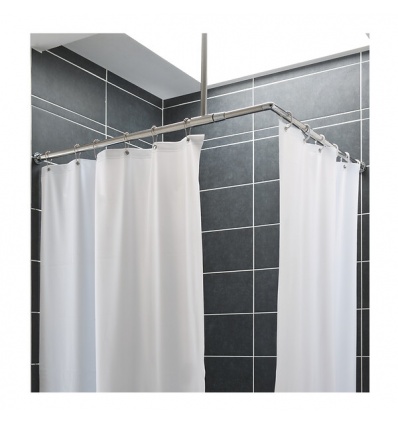 Rideau de douche pvc blanc 180x90cm ourlet lesté