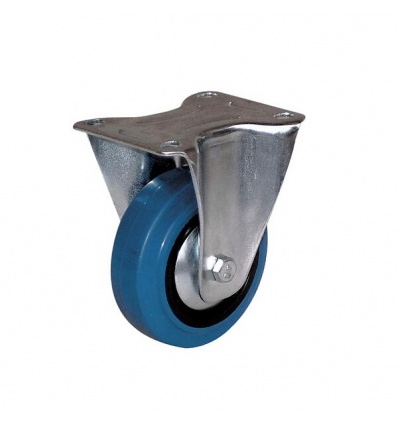 Roulette fixe sur platine manulastic bleu charges moyennes Port Roll diamètre 160 mm charge 350 kg