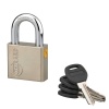 Cadenas acier nickelé satin 60mm avec anse acier cementé nickelé D105mm 4 clés reversibles QUADRA