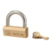 Cadenas laiton monobloc 45mm avec anse acier cementé nickelé D6mm 3 clés laiton NAUTIC